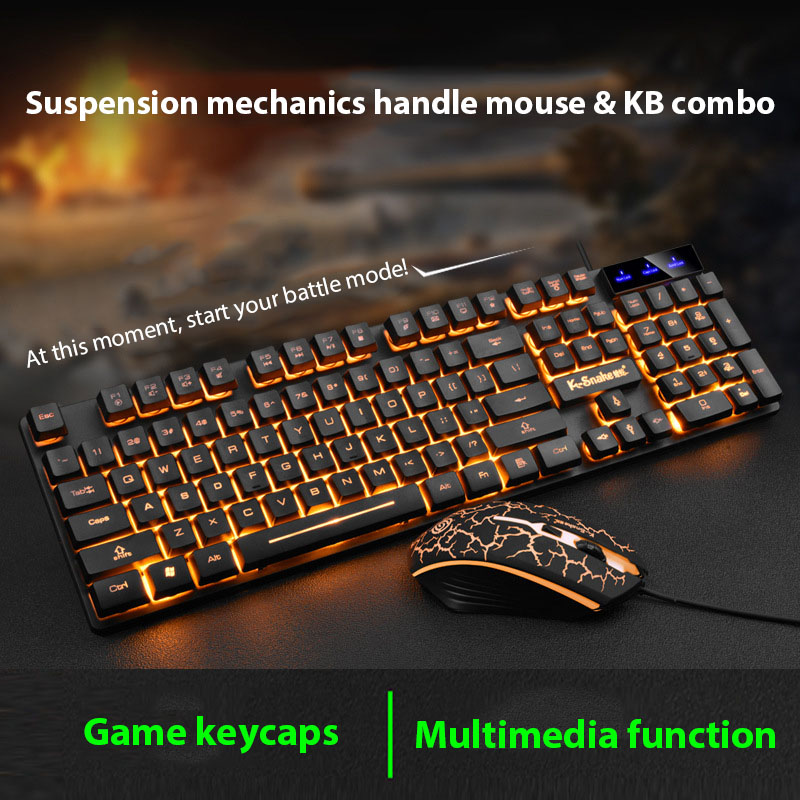 Gaming Keyboard And Mouse Combo Wireless - KM320 ชุดคีย์บอร์ดและเมาส์กันน้ําเกมเรืองแสงคีย์บอร์ดเรืองแสง