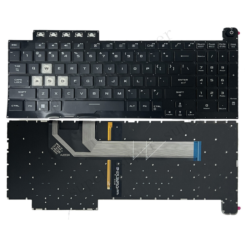 Gaming Keyboard Backlit - S++ สีดำ US คีย์บอร์ดเรืองแสงสำหรับ ASUS TUF