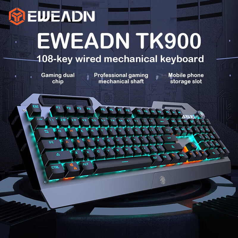 Keyboard Gaming Mac - EWEADN TK900 คีย์บอร์ดแบบกลไก USB-C ชาร์จ RGB