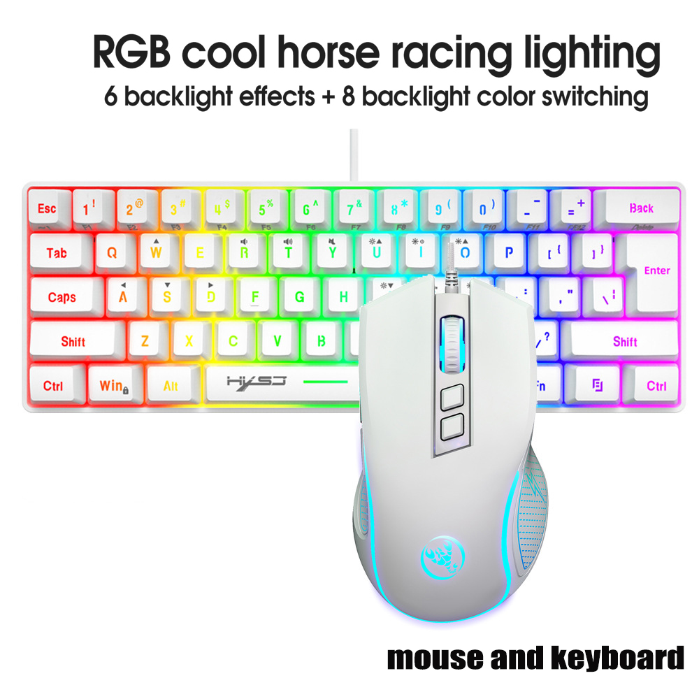 Gaming Keyboard And Mouse Combo Wireless - ชุดคีย์บอร์ดและเมาส์ Teclados Kit Gamer คีย์บอร์ดคอมโบ 60%