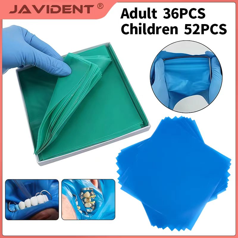 Polyurethane Foam Sheet - แผ่นยางกันน้ำลายทางทันตกรรม 52/36 ชิ้น ทำจากยางธรรมชาติ ขนาด 6x6