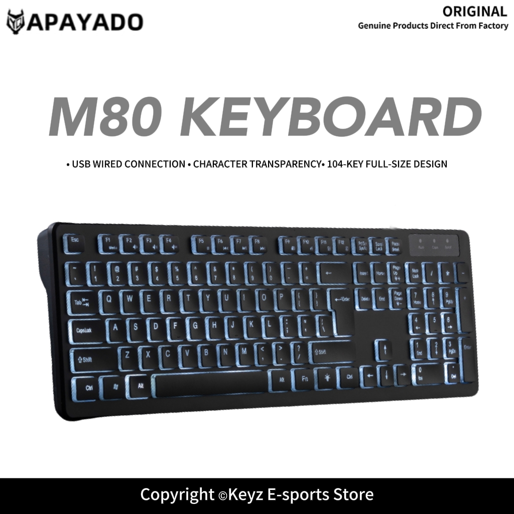 Gaming Keyboard That Is Quiet - คีย์บอร์ดเกมมิ่งแบบมีสาย USB คีย์แคปทรงช็อกโกแลตบางเฉียบ ไฟ LED หลากสีสัน