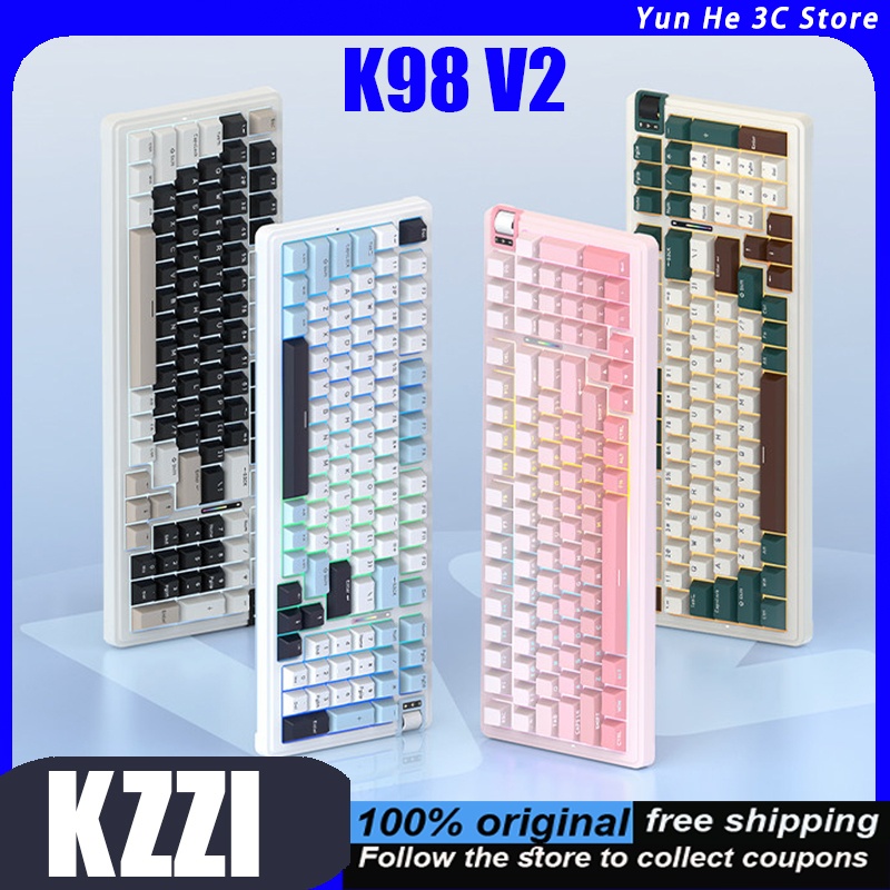 Gaming Keyboard Hot Swappable - คีย์บอร์ดแบบกลไก KZZI K98 V2 ไฟแบ็คไลท์ RGB
