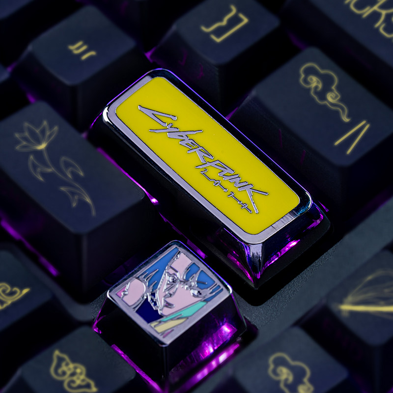 Gaming Keyboard Theme - คีย์แคปอนิเมะ ธีมไซเบอร์พังค์ 2077 คีย์บอร์ดกลไก วัสดุโลหะ คีย์แคปสำหรับคีย์บอร์ดเกมมิ่งพีซี