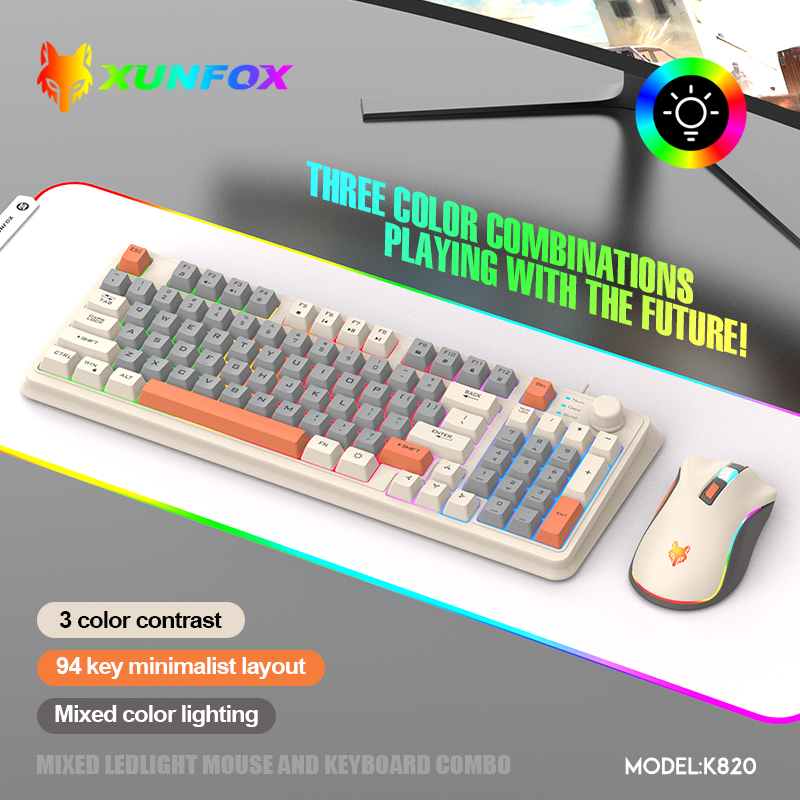 Gaming Keyboard And Mouse Combo Wireless - K820 USB เกมคีย์บอร์ดเมาส์ชุด Illuminated Desktop/แล็ปท็อปโฮมออฟฟิศหญิงชายคีย์บอร์ด