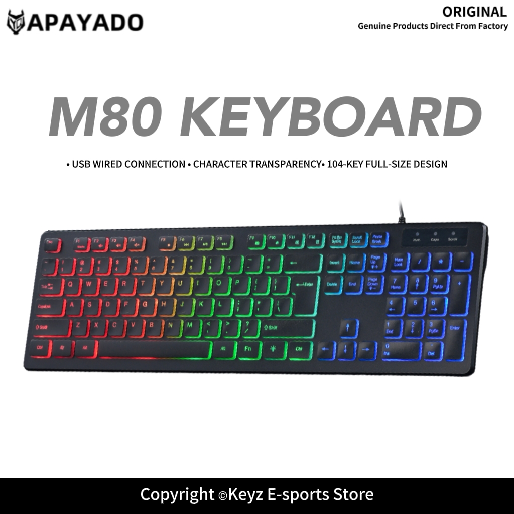 Keyboard Gaming Mac - คีย์บอร์ดเกมมิ่งแบบมีสาย M80 Ultra Thin รุ่น APAYAD0