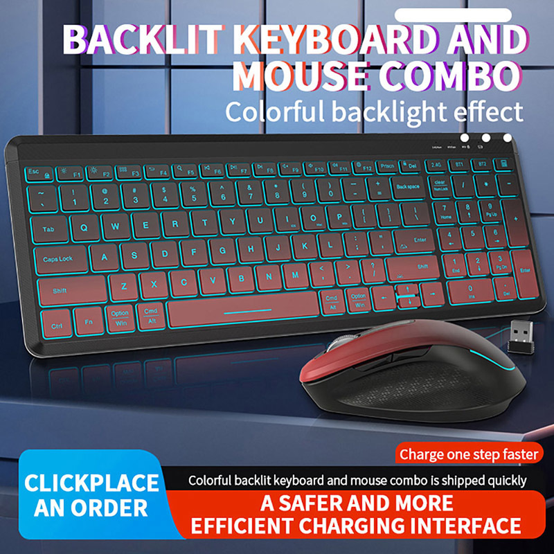 ชุดแป้นพิมพ์และเมาส์ไร้สายแบบเ - Gaming Keyboard And Mouse Combo Wireless บทวิจารณ์และราคา