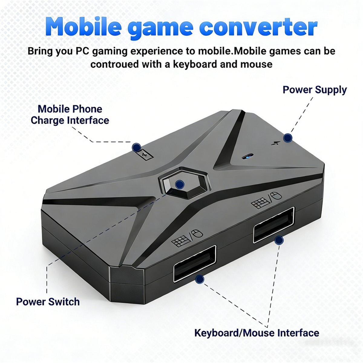 ชุดแปลงเกมมือถือ ABGN Mobilado - Gaming Keyboard And Mouse Converter For Mobile บทวิจารณ์และราคา