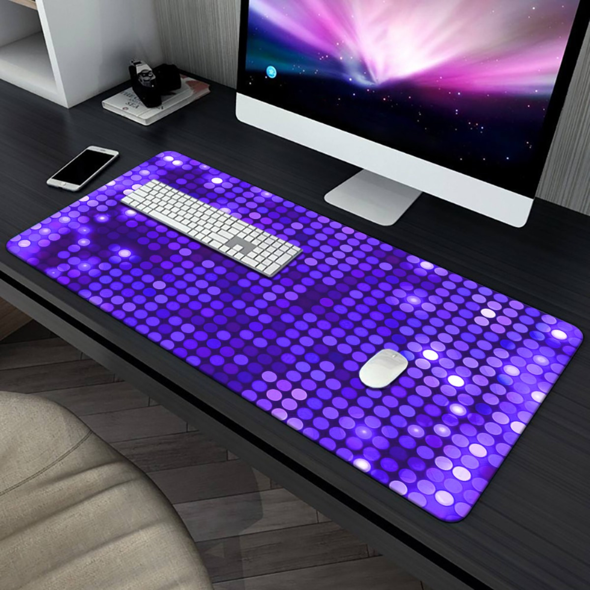 แผ่นรองโต๊ะลายจุดสีม่วง XXL แผ - Gaming Keyboard Brand บทวิจารณ์และราคา
