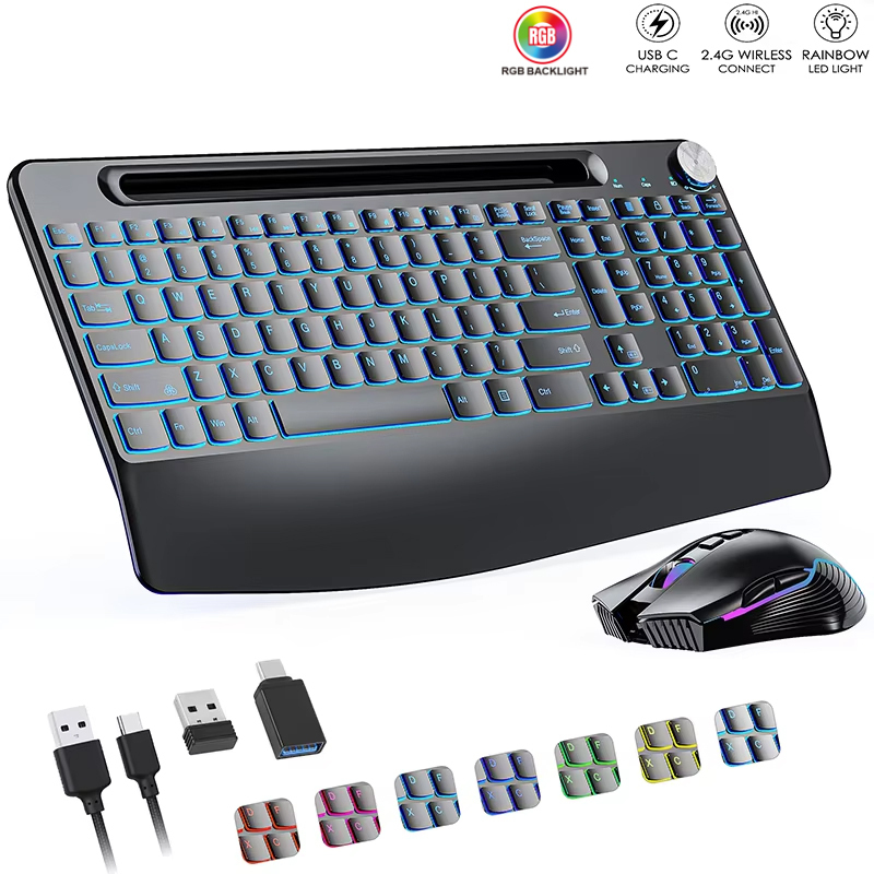 2.4G และ Type-C คีย์บอร์ดไร้สา - Gaming Keyboard And Mouse Combo Wireless บทวิจารณ์และราคา