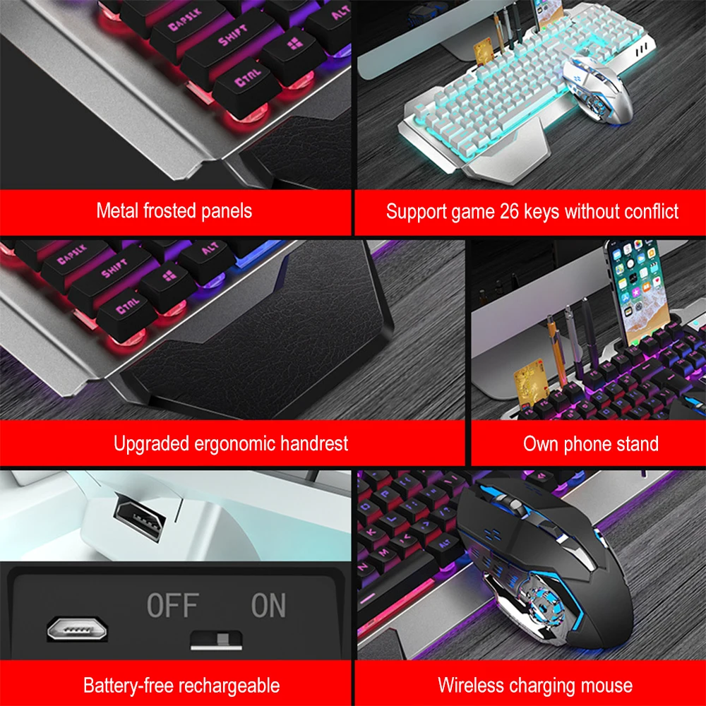 ชุดแป้นพิมพ์และเมาส์ไร้สาย2.4G - Gaming Keyboard And Mouse Combo Wireless บทวิจารณ์และราคา