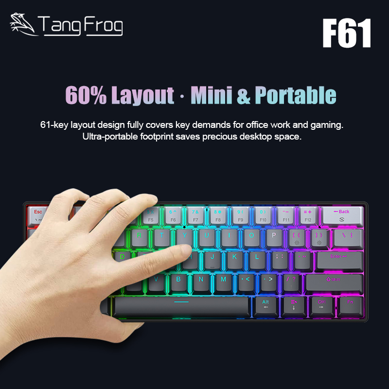 คีย์บอร์ดแบบกลไก F61 รองรับสาม - Gaming Keyboard Hot Swappable บทวิจารณ์และราคา