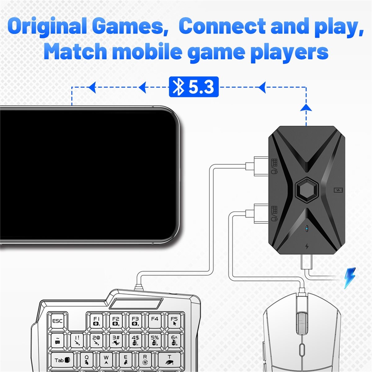 # 48Y (สีดำ) ชุดแปลงสัญญาณสำหร - Gaming Keyboard And Mouse Converter For Mobile บทวิจารณ์และราคา