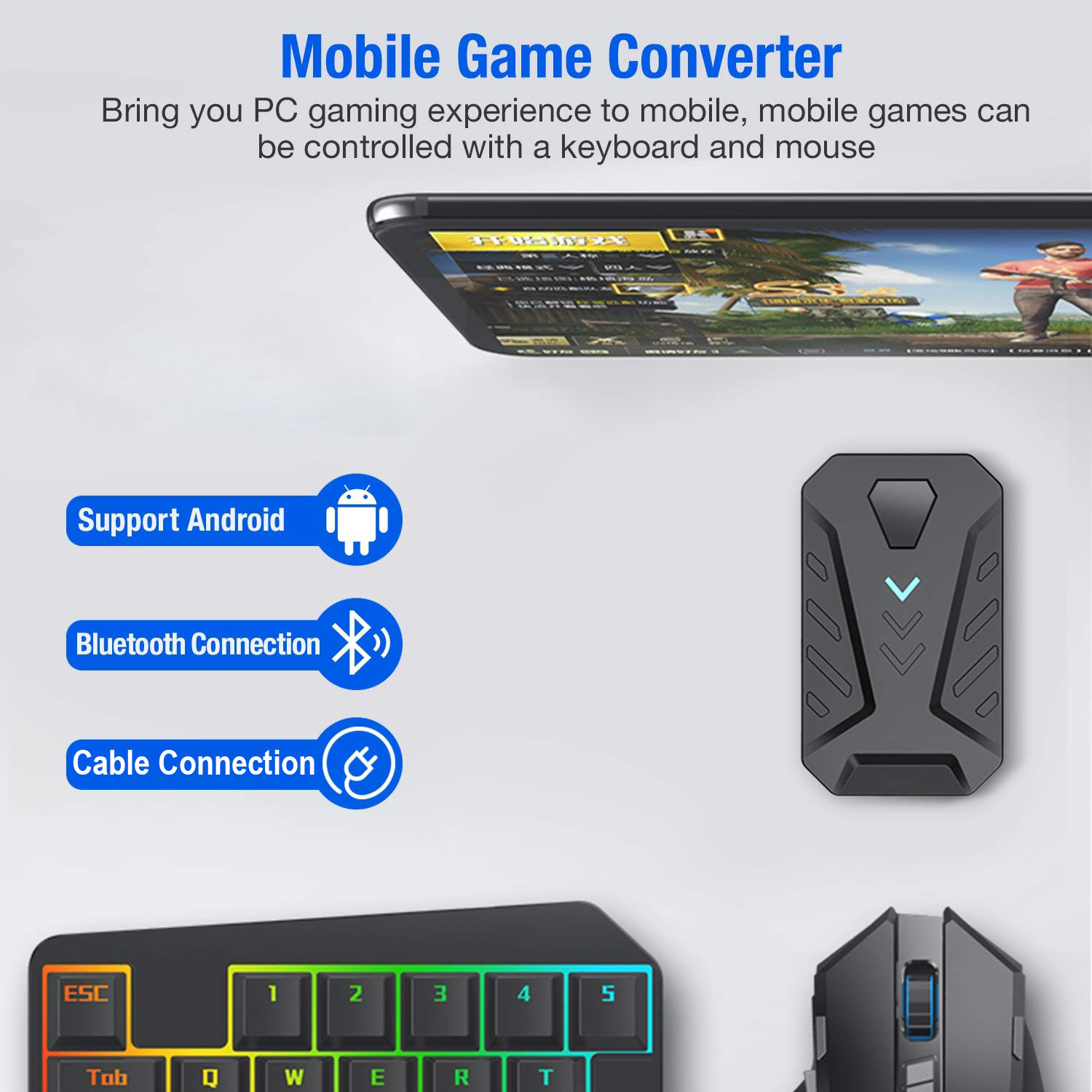 ชุดคีย์บอร์ดและเมาส์สำหรับเล่น - Gaming Keyboard And Mouse Converter For Mobile บทวิจารณ์และราคา