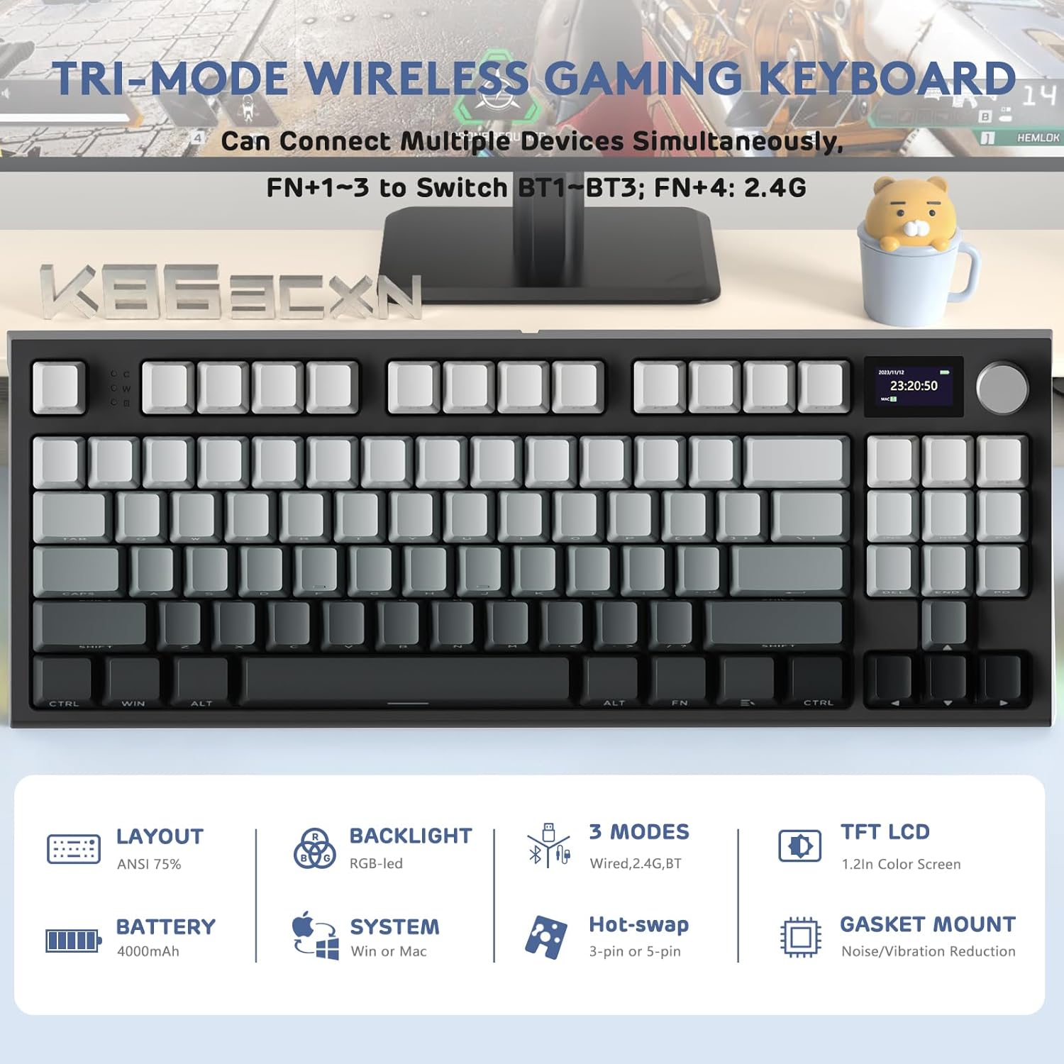 คีย์บอร์ดเกมมิ่งแบบกลไก ATTACK - Gaming Keyboard Hot Swappable บทวิจารณ์และราคา